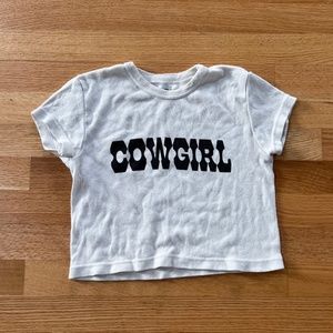 brandy melville cowgirl baby tee